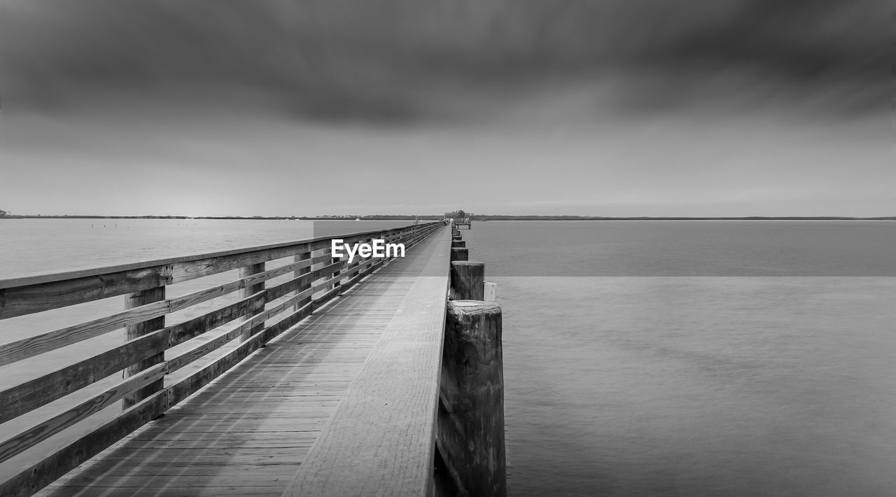 Pier over sea against sky