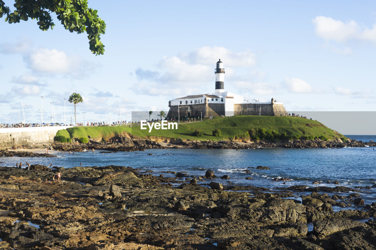 Farol da barra in salvador, brazil seen on a bright sunny day. 