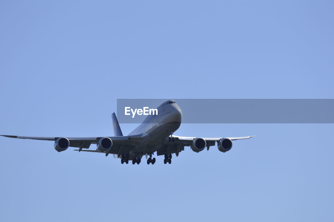 Low angle view of airplane in flight