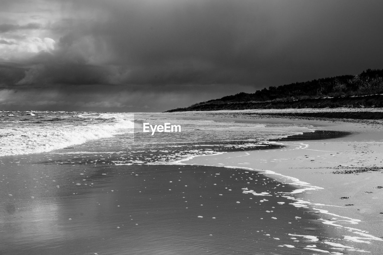 Scenic view of beach against sky