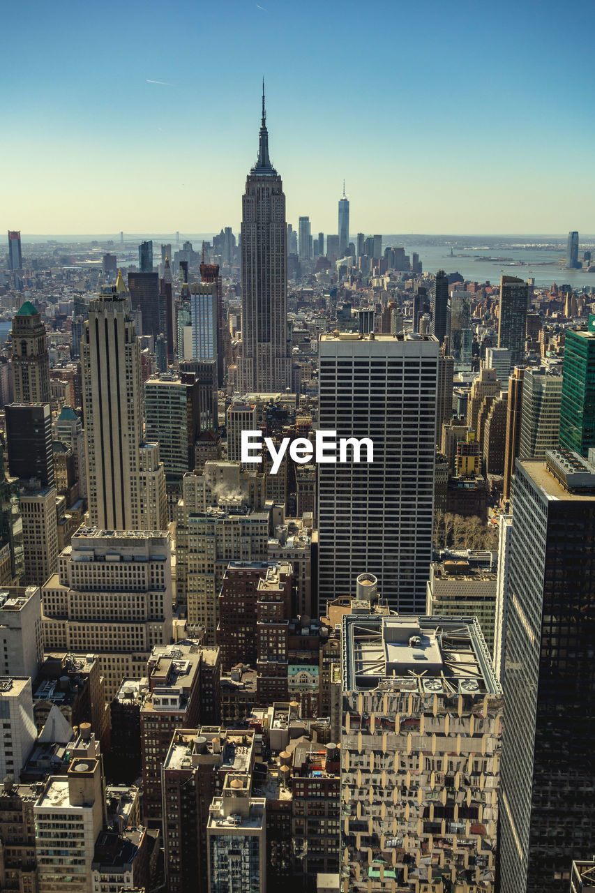 Aerial view of buildings in city