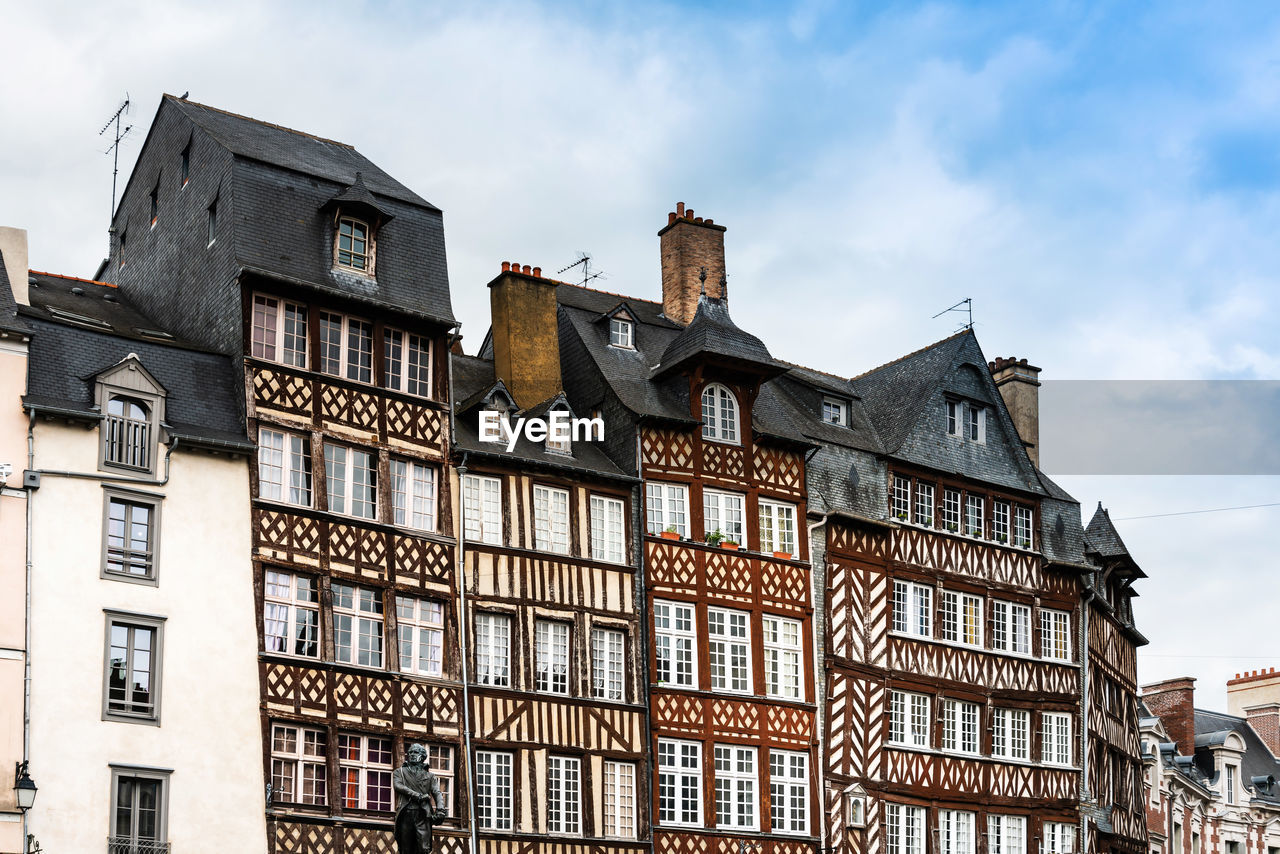 Low angle view of buildings in city