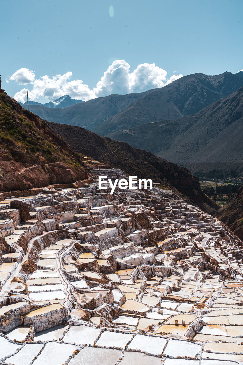 Ancient salt mine terraces in cusco