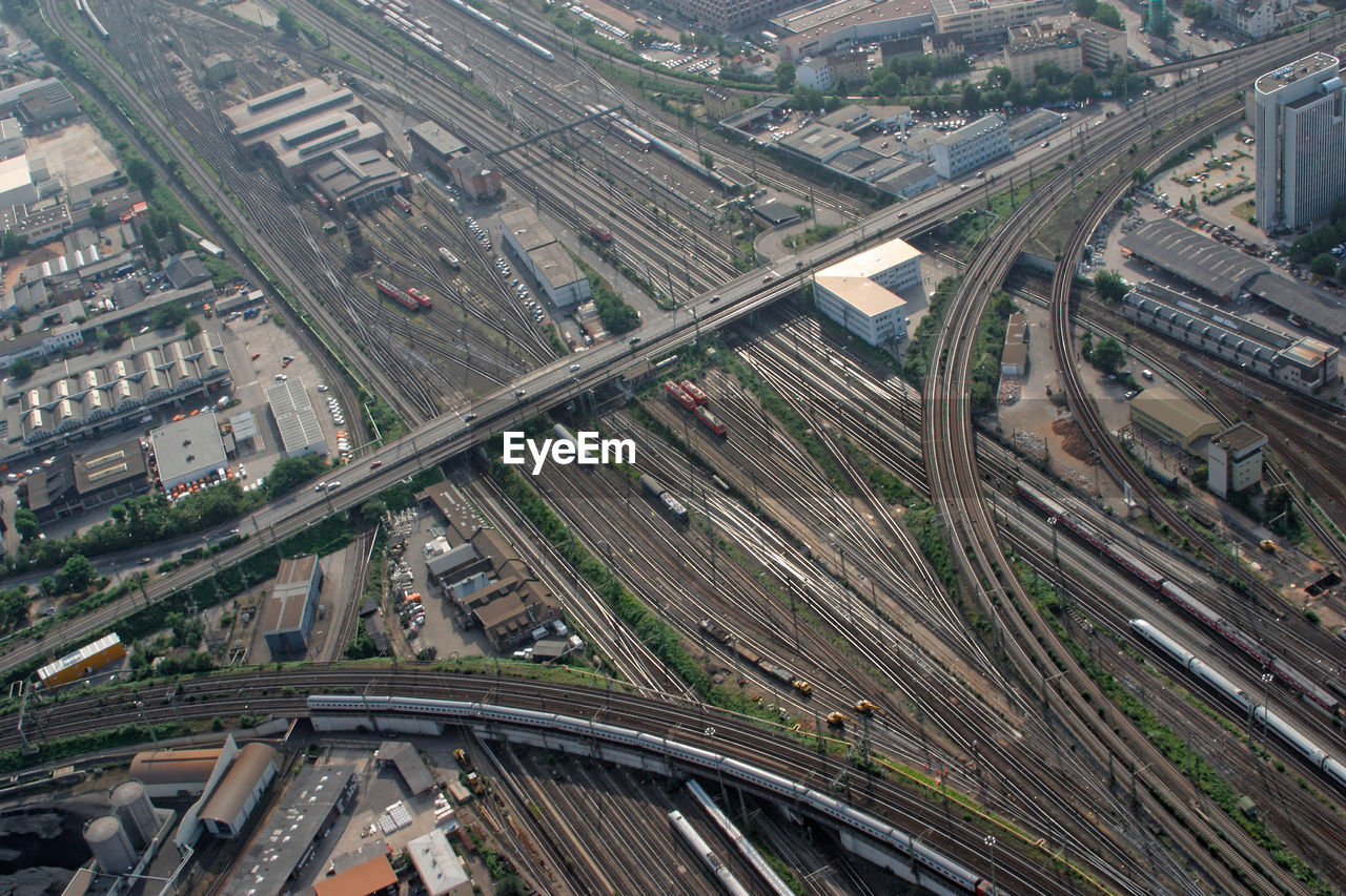 High angle view of railways