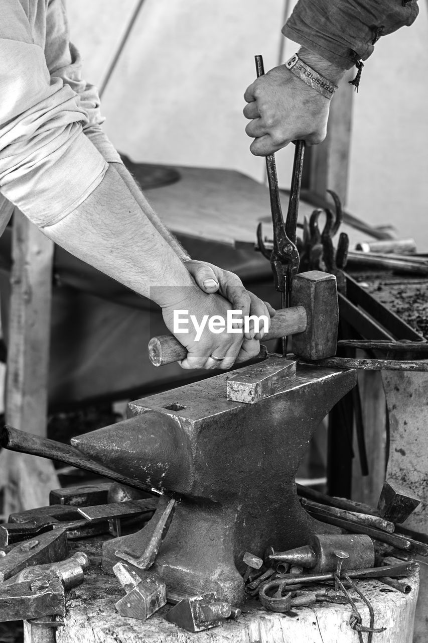 Close-up of hands at work