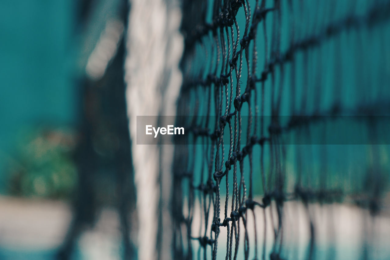 Close-up of tennis net
