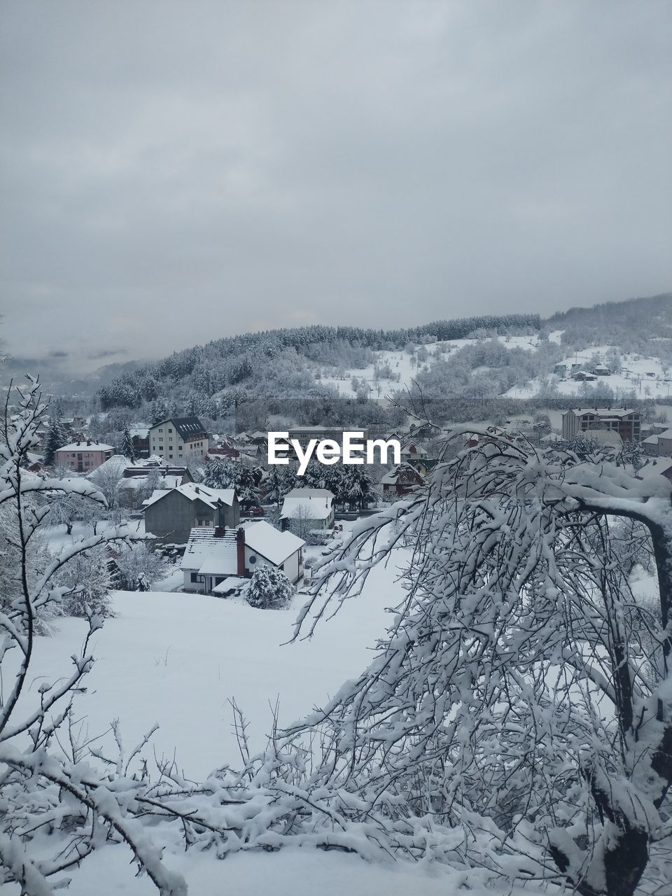 scenic view of snow covered landscape against sky