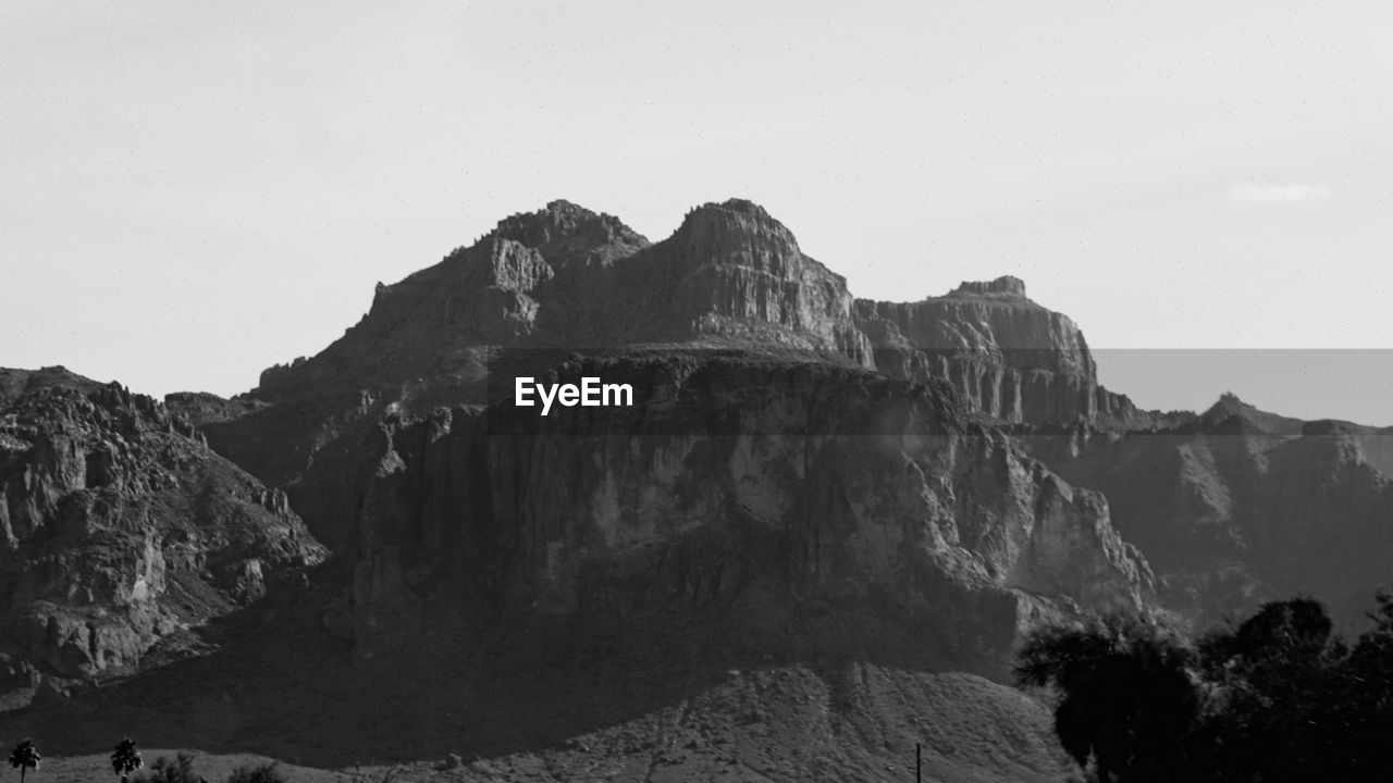 Scenic view of mountains against clear sky