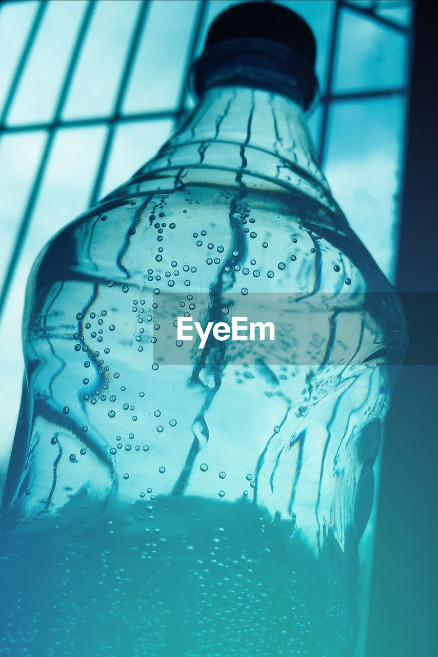 Close-up of water drops on glass