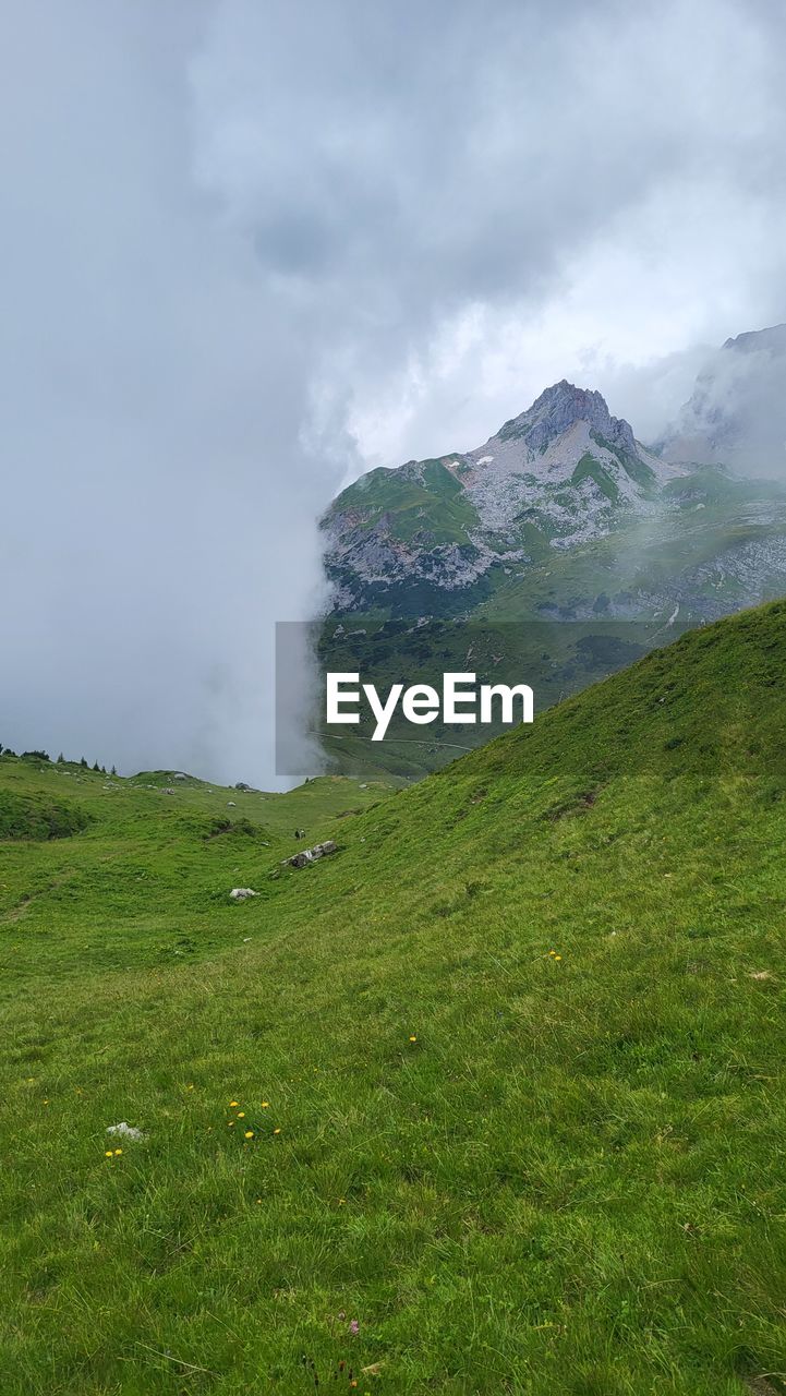 green, nature, environment, cloud, beauty in nature, land, scenics - nature, landscape, plant, water, terrain, grass, sky, no people, day, outdoors, mountain, non-urban scene, mountain range, tranquility, high angle view, travel, tranquil scene, aerial view, travel destinations, field, fog, panoramic