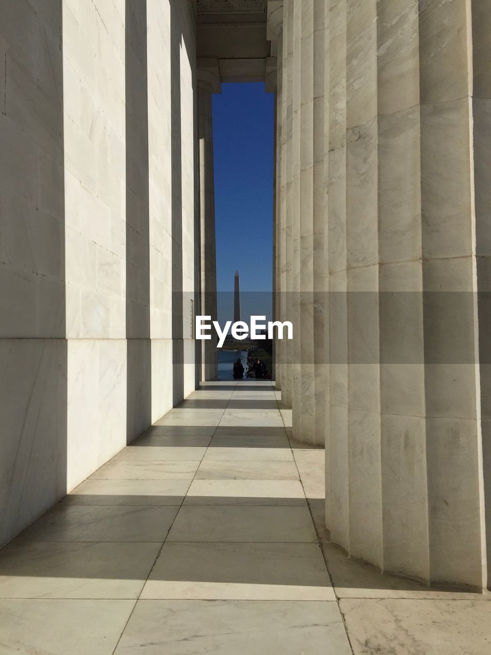 The washington monument and reflecting pool as seen from the lincoln memorial