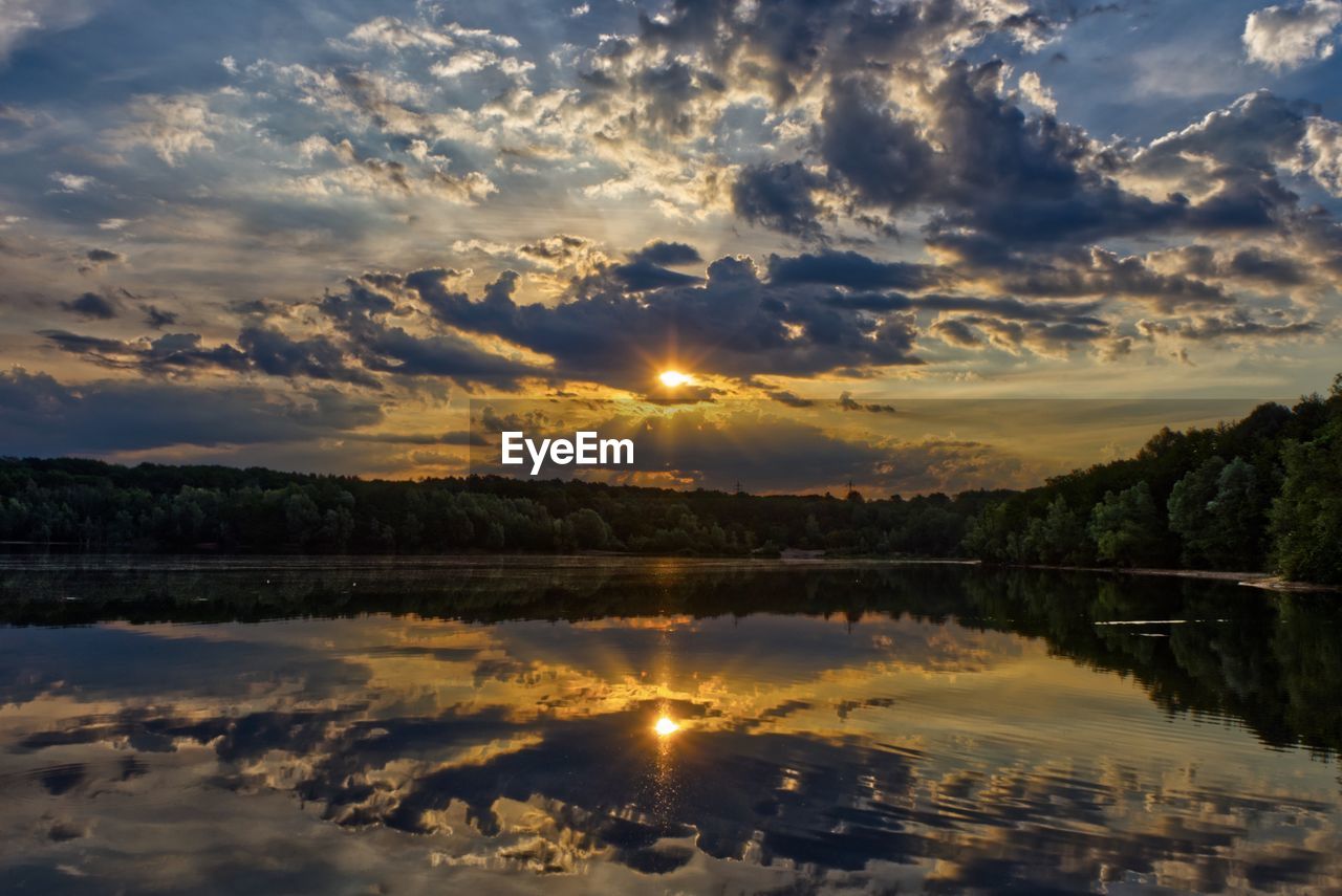 LAKE AGAINST SKY DURING SUNSET