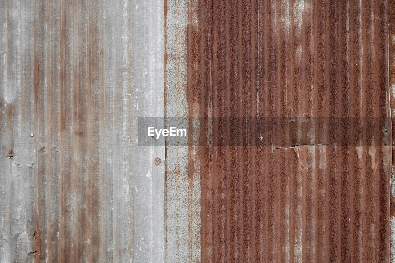 Full frame of rusted corrugated metal