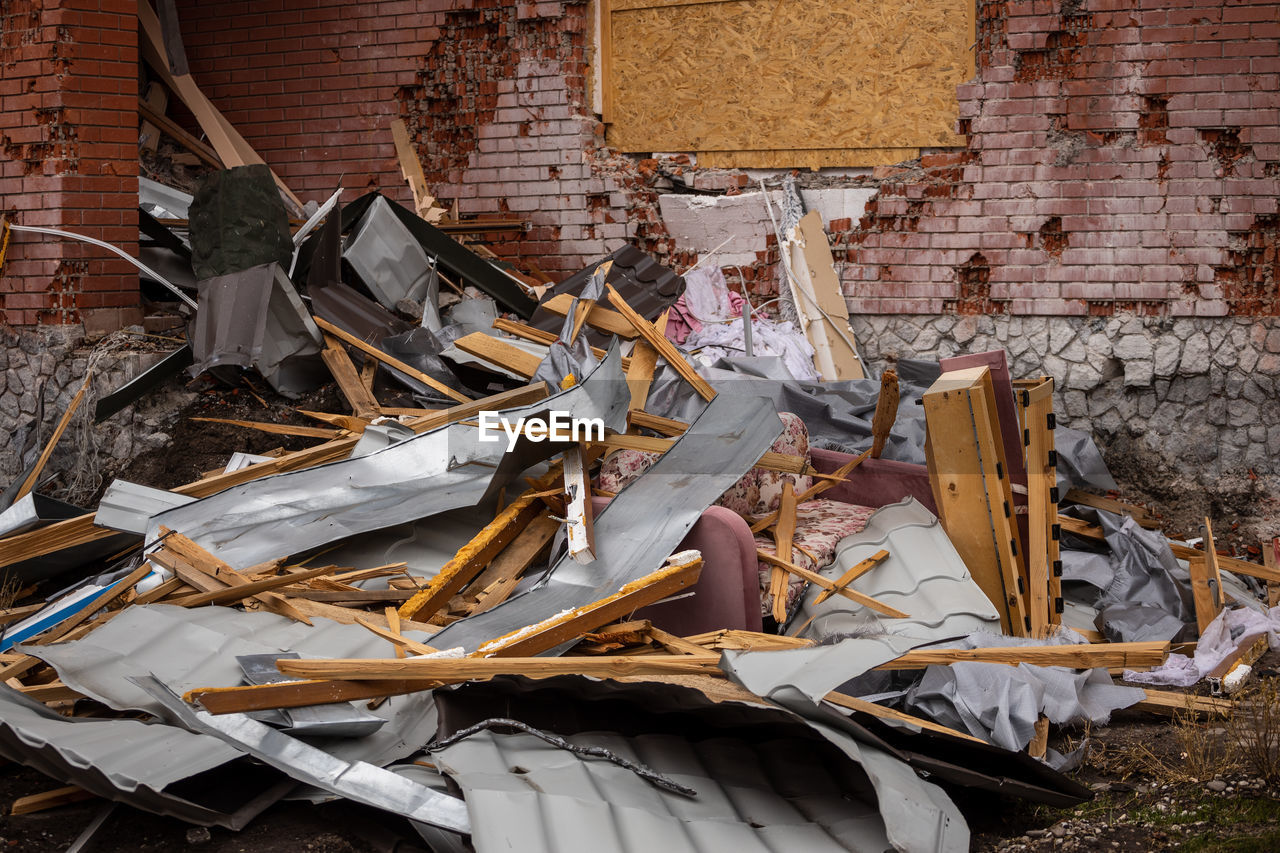 The consequences of an airstrike, a missile attack on residential buildings in bila tserkva. 