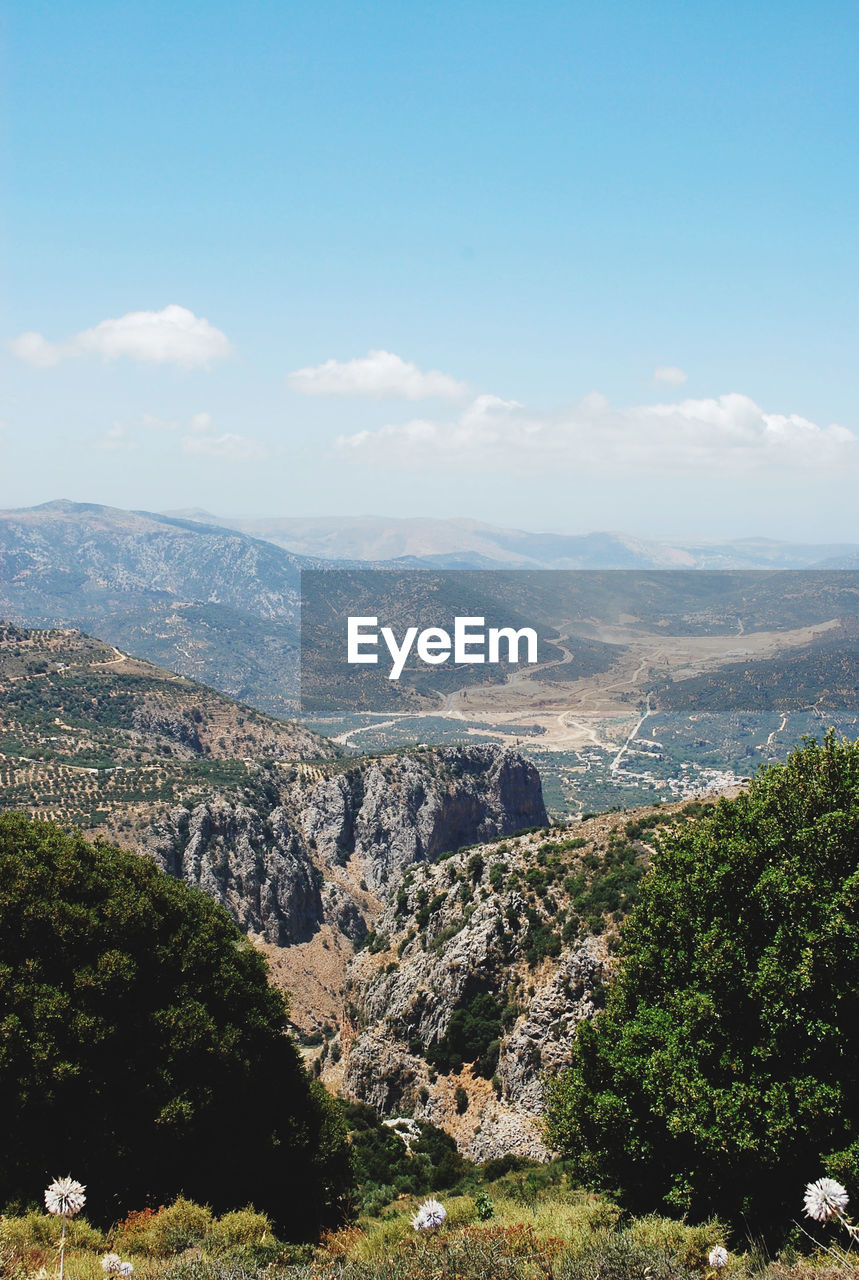 High angle view of landscape against sky