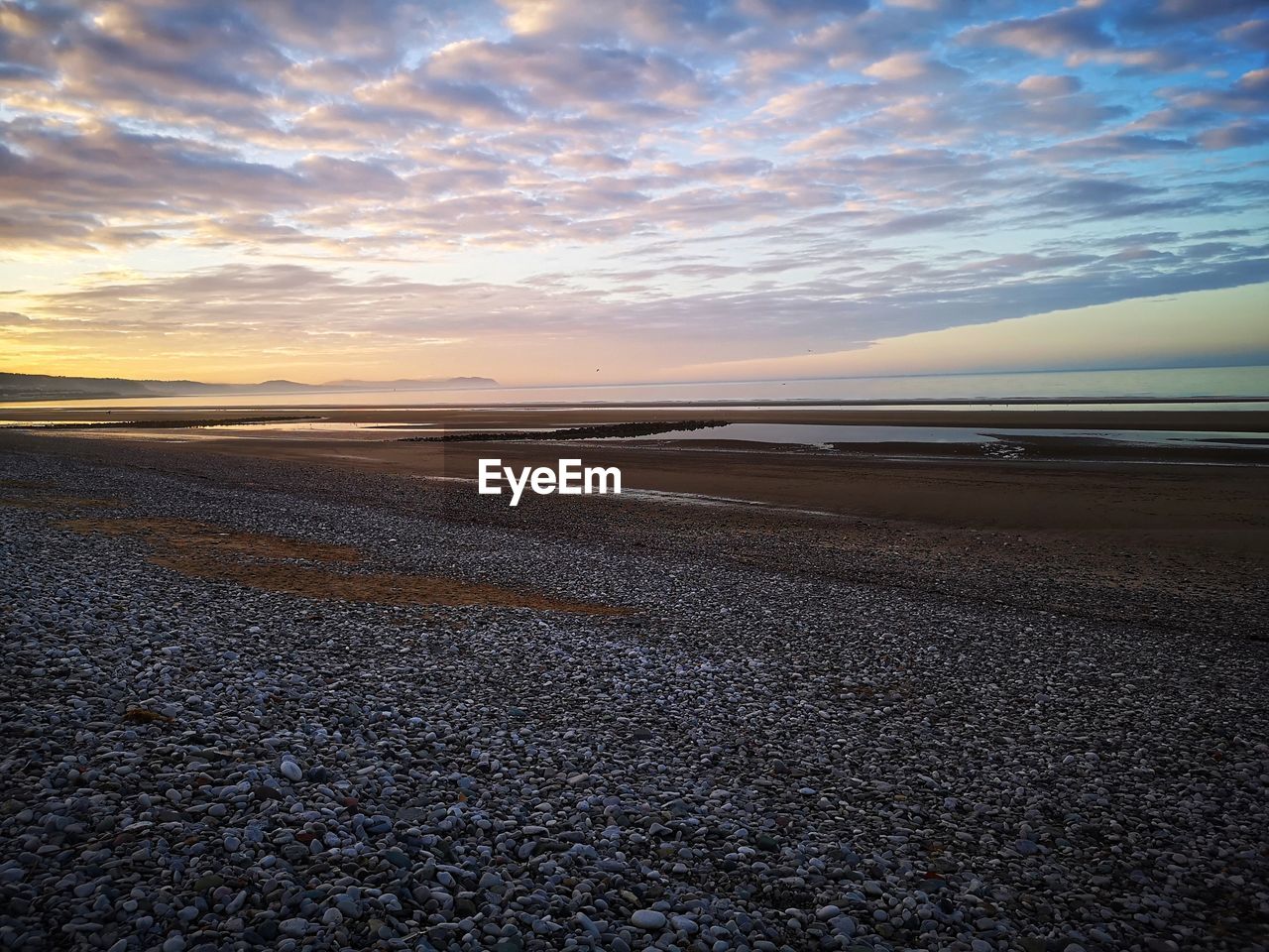 SCENIC VIEW OF BEACH DURING SUNSET