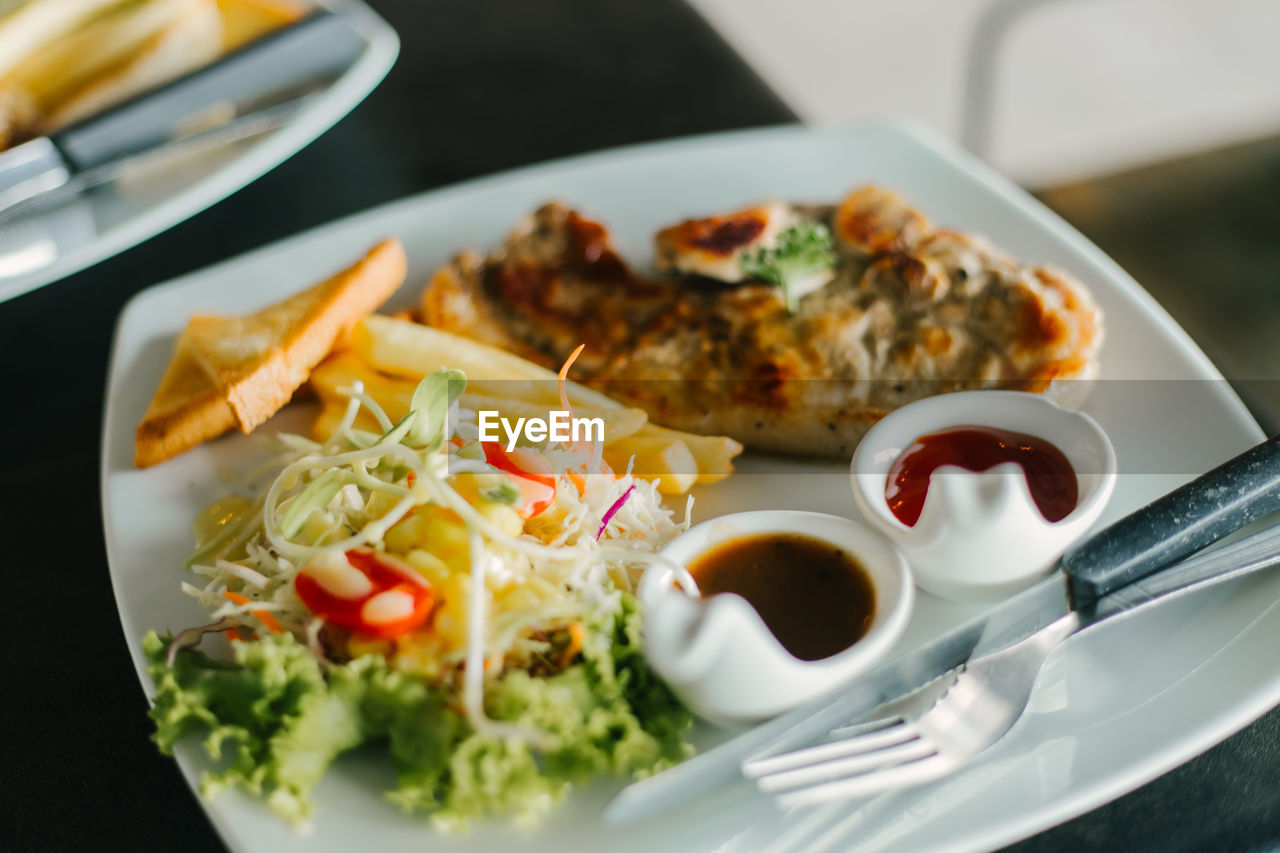 Close-up of food in plate