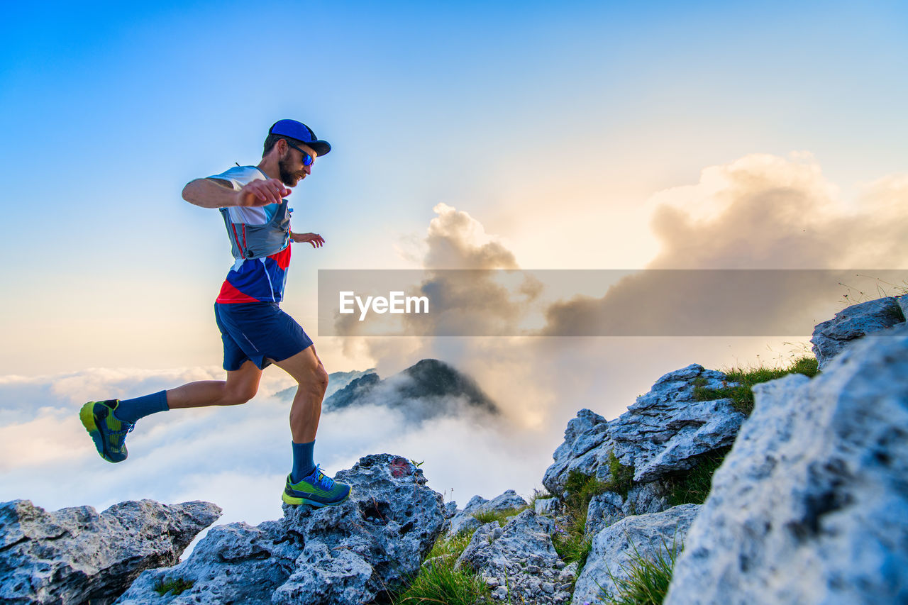 Man ultramarathon runner during a workout