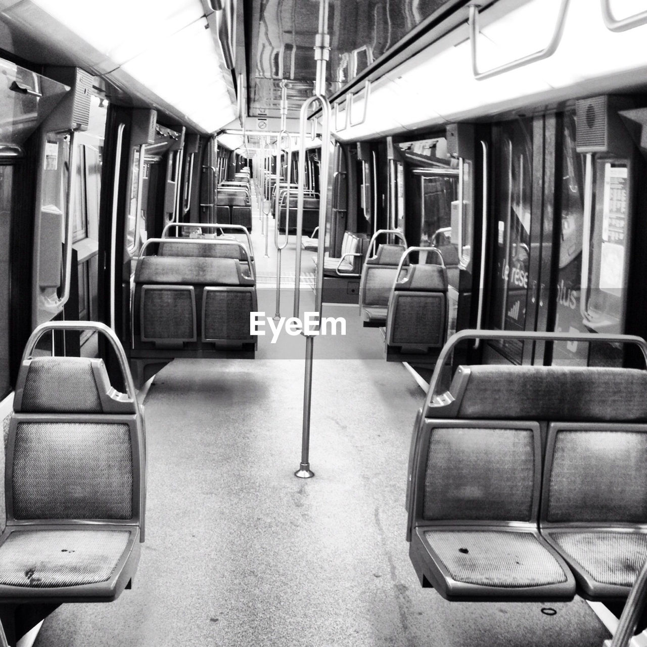 Interior on empty train