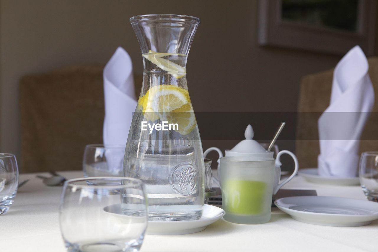 Close-up of bottle on table