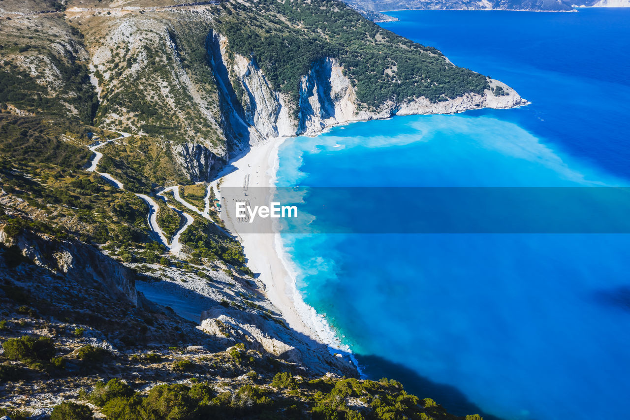 SCENIC VIEW OF SEA AND MOUNTAINS