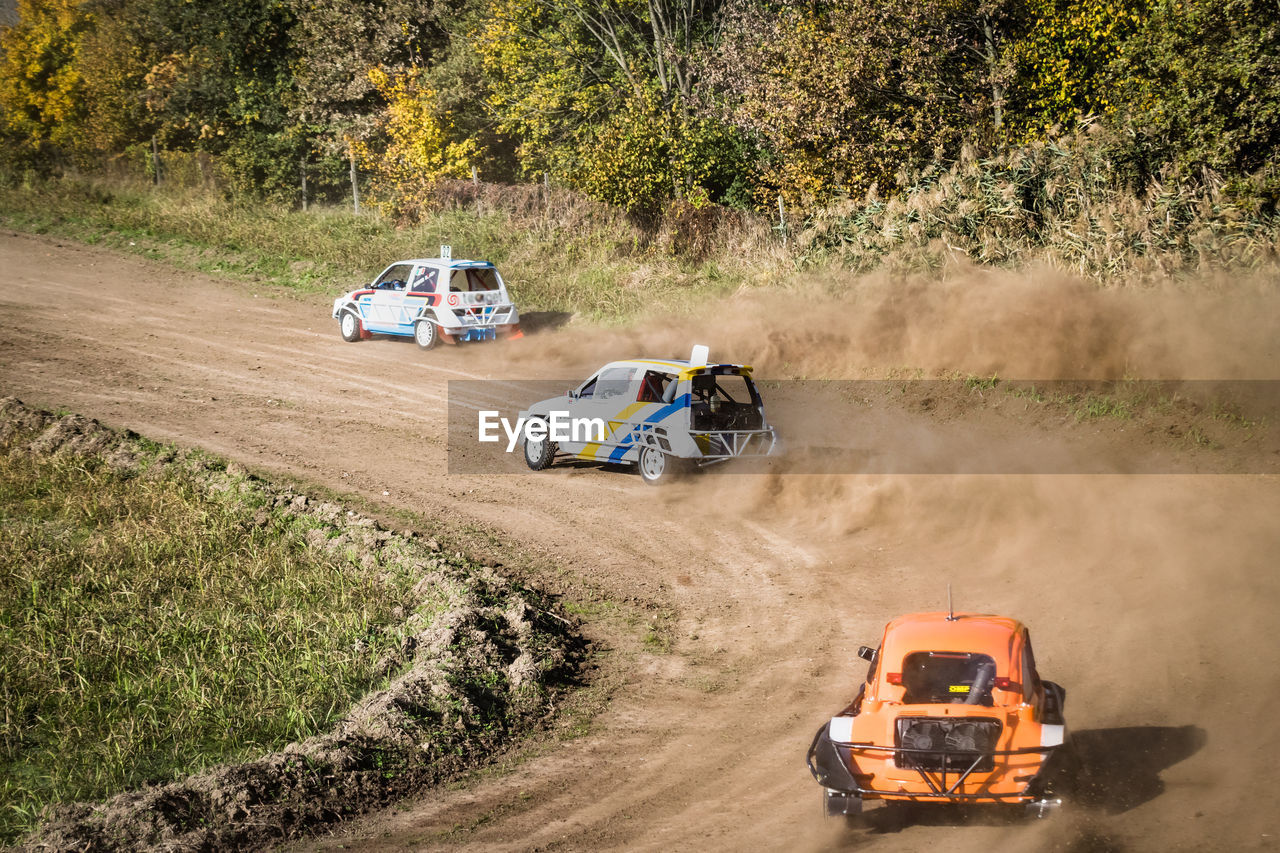 Car on dirt road