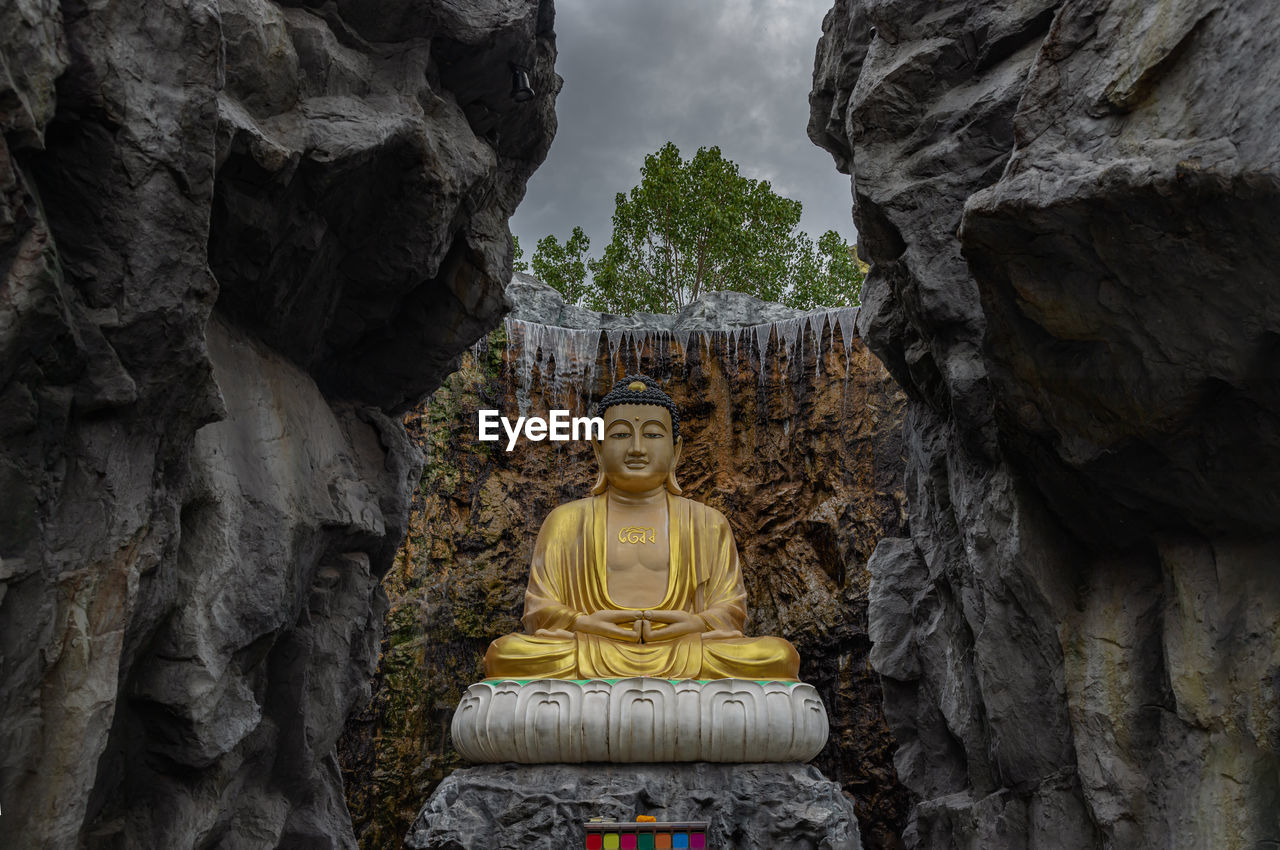 low angle view of buddha statue