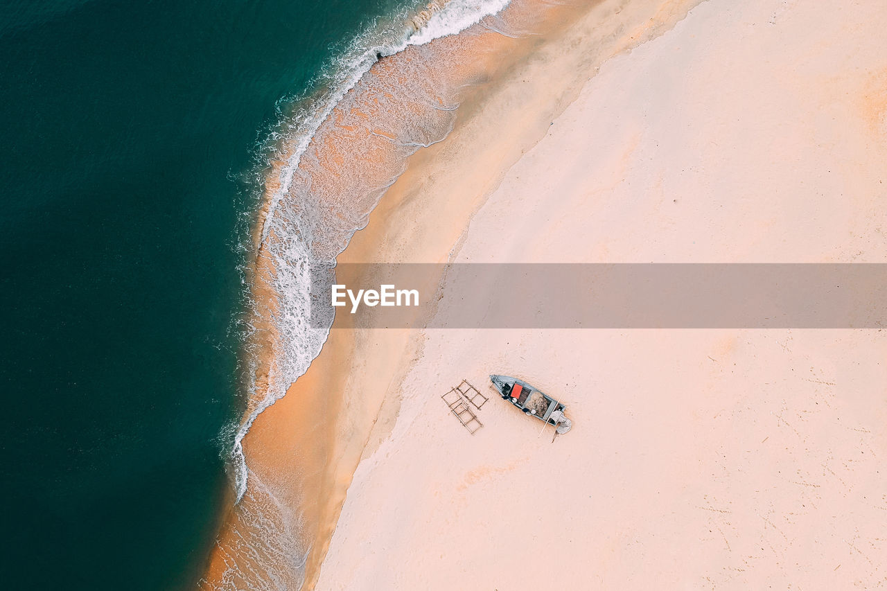 Aerial view of sand at beach