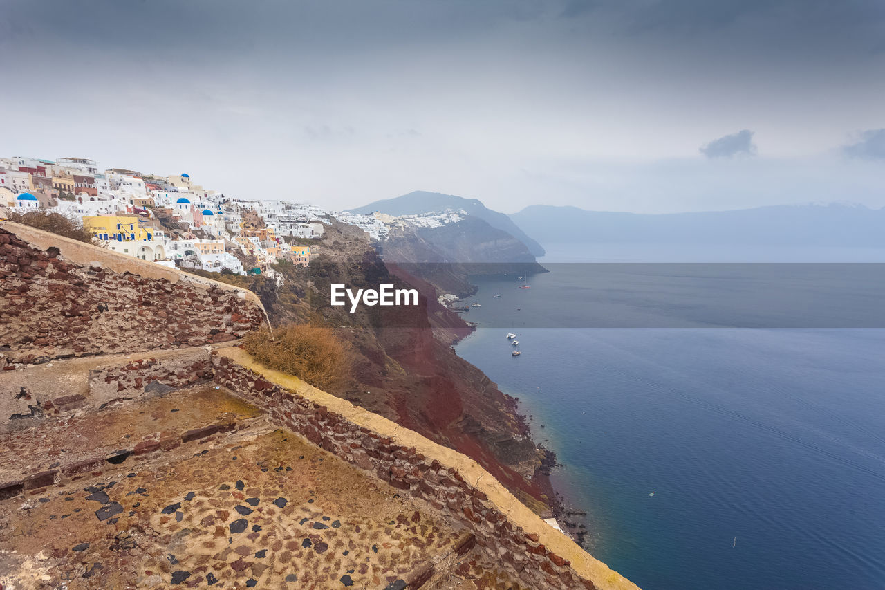 High angle view of beach against sky