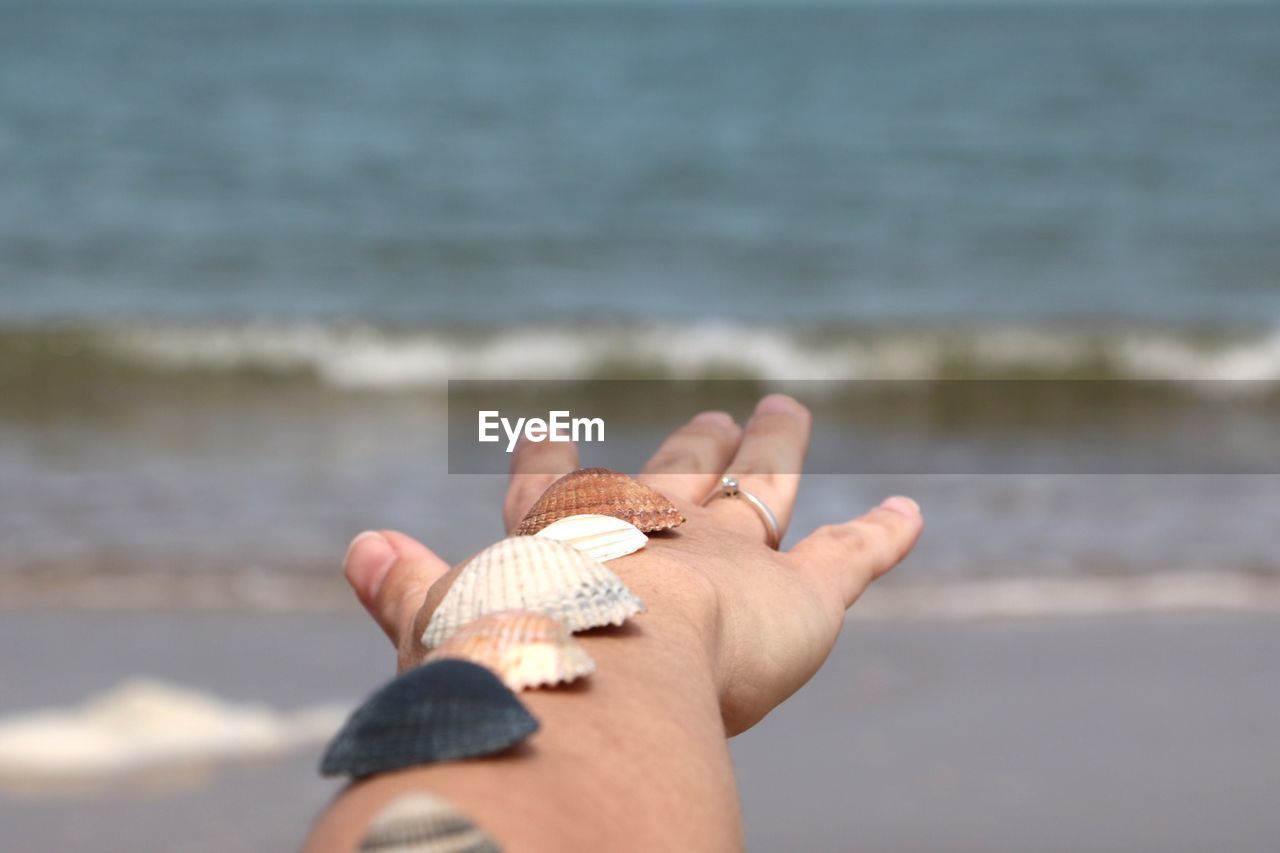 CLOSE-UP OF HAND HOLDING WATER