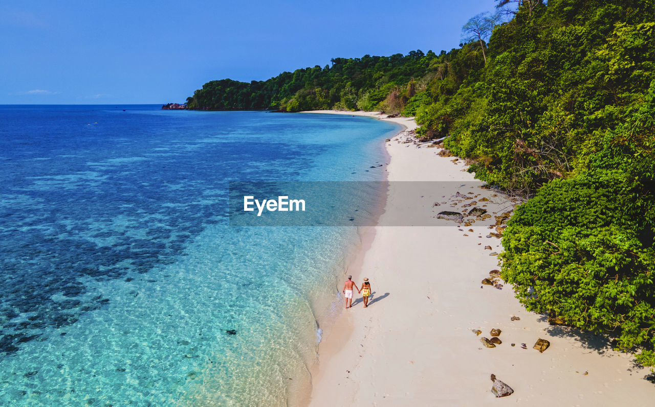 high angle view of beach against sky