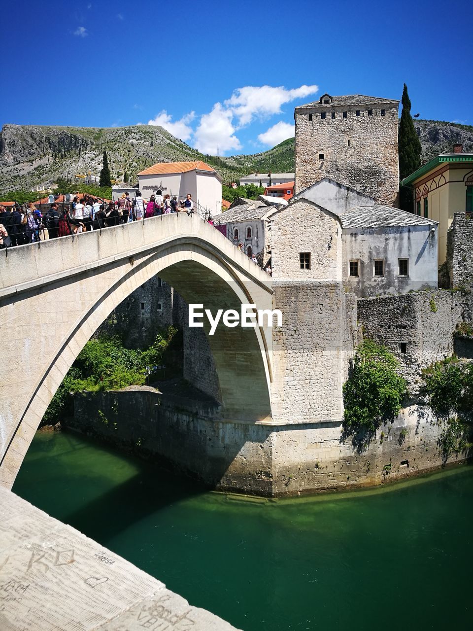 View of bridge over river against sky