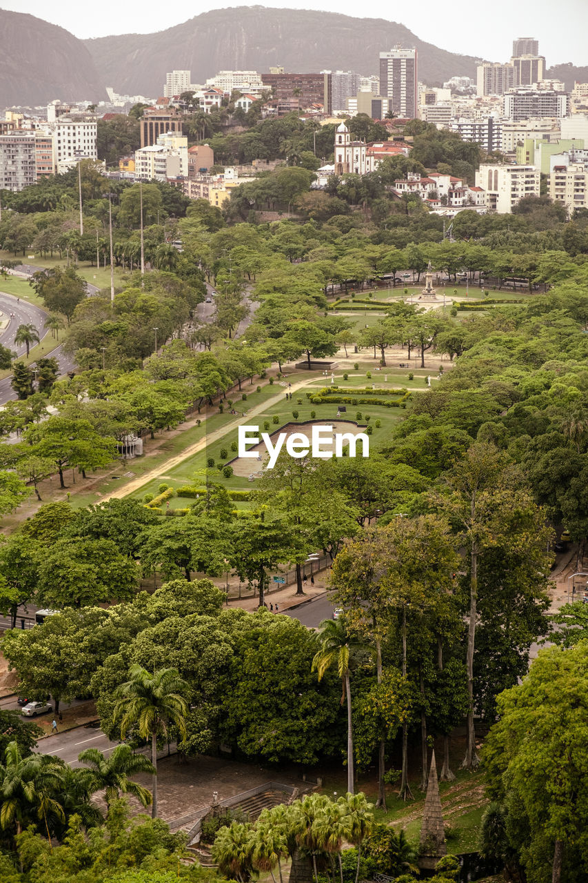 High angle view of townscape