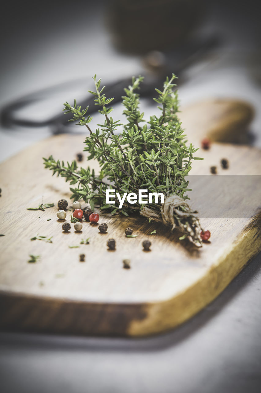 HIGH ANGLE VIEW OF VEGETABLES IN CONTAINER ON TABLE