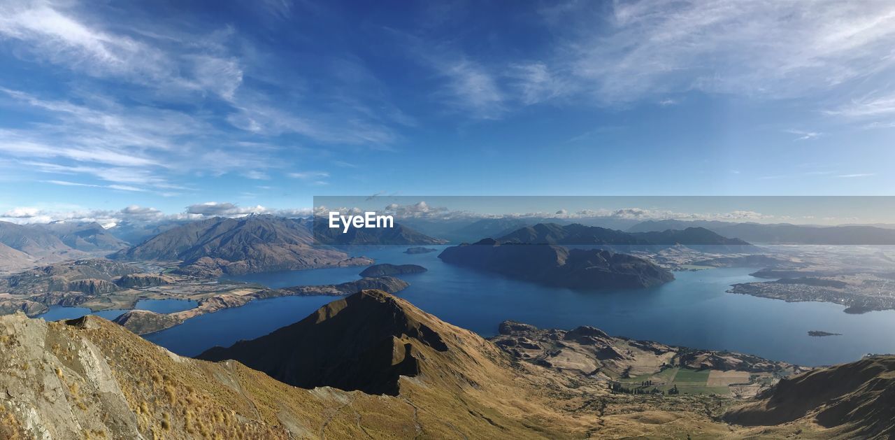 Panoramic view of landscape against cloudy sky