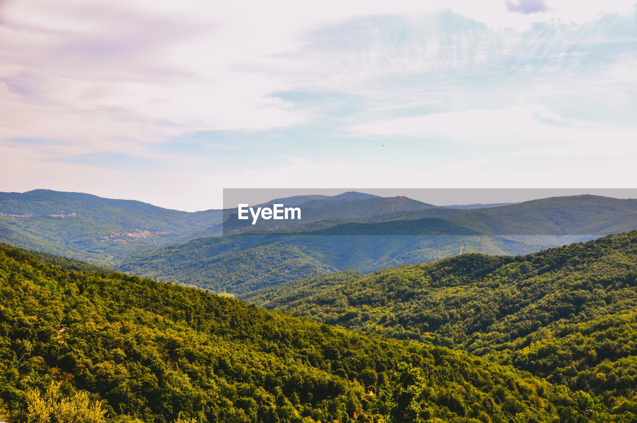 Scenic view of mountains against sky