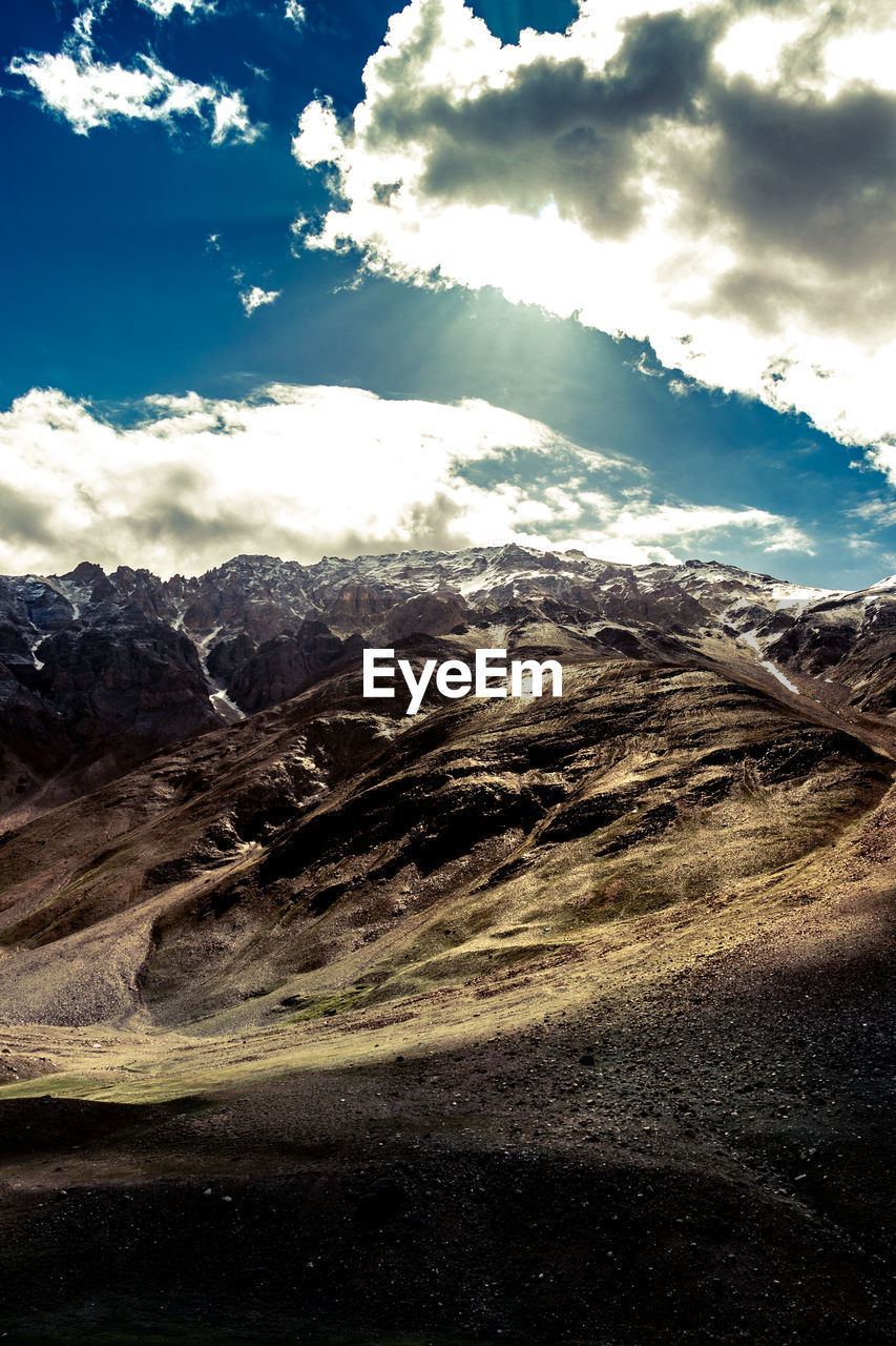 SCENIC VIEW OF LANDSCAPE AND MOUNTAINS AGAINST SKY
