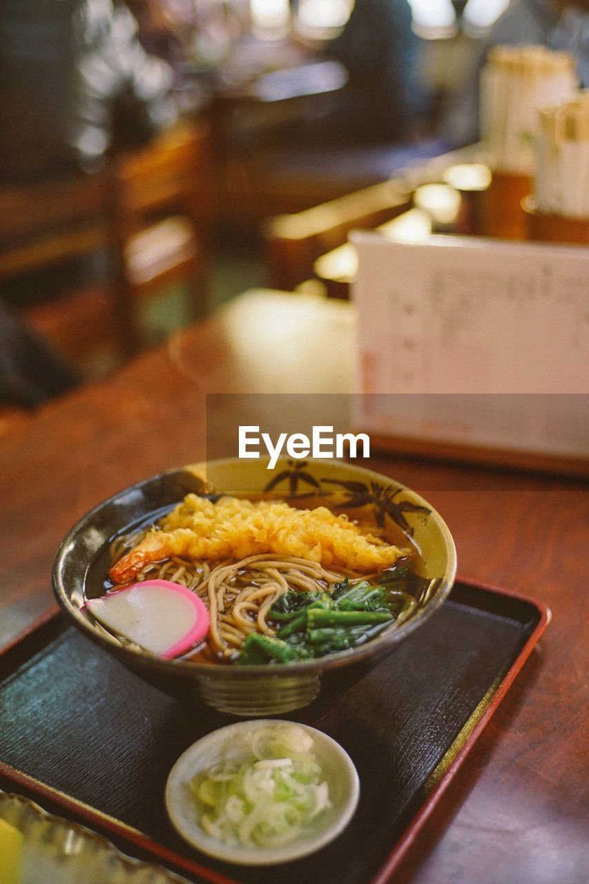 CLOSE-UP OF MEAL SERVED ON TABLE AT RESTAURANT