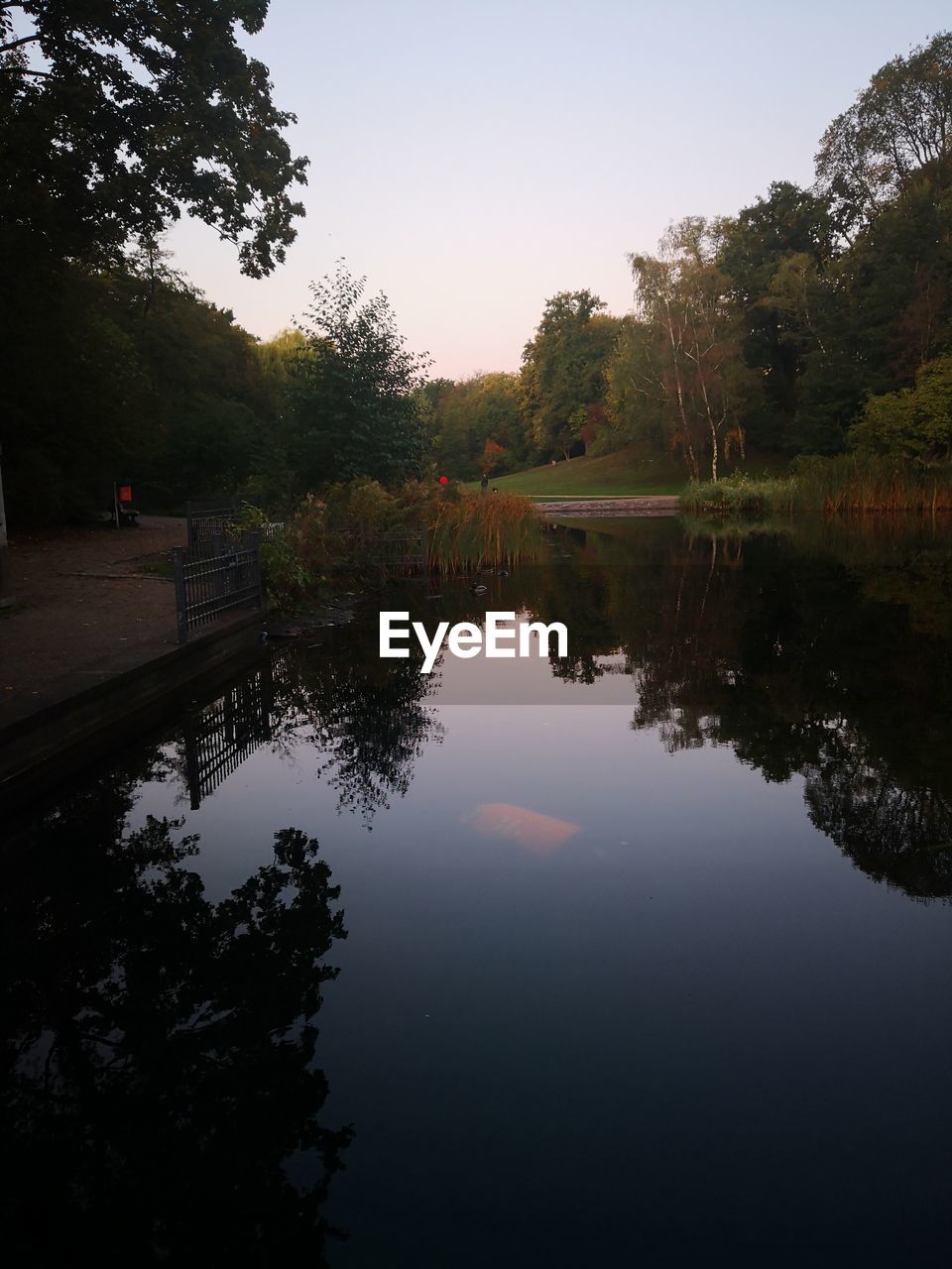 SCENIC VIEW OF LAKE AND TREES AGAINST SKY