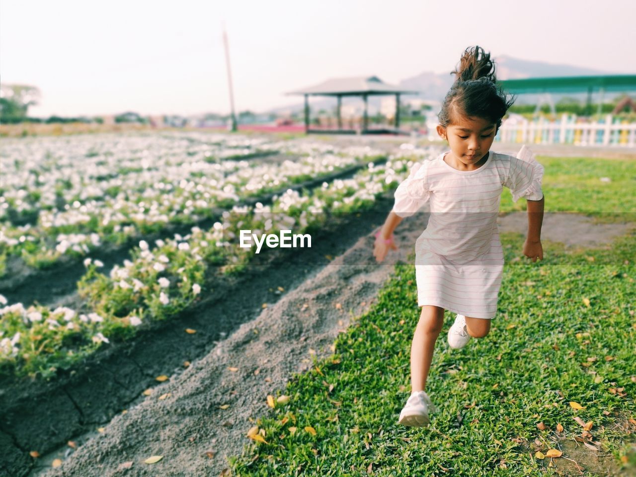 Full length of girl running on land