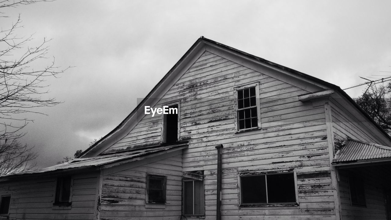 Low angle view of house against sky