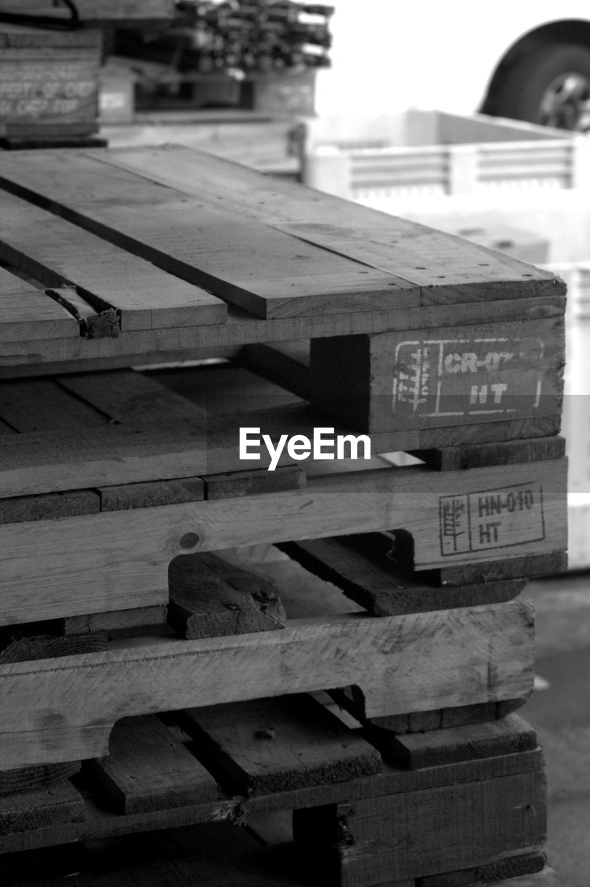 Stack of wooden crates