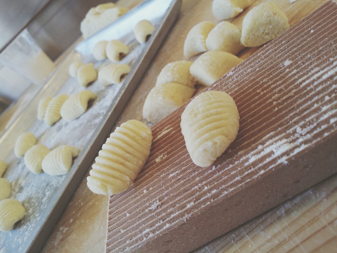 Close-up of preparing cookie on kitchen worktop