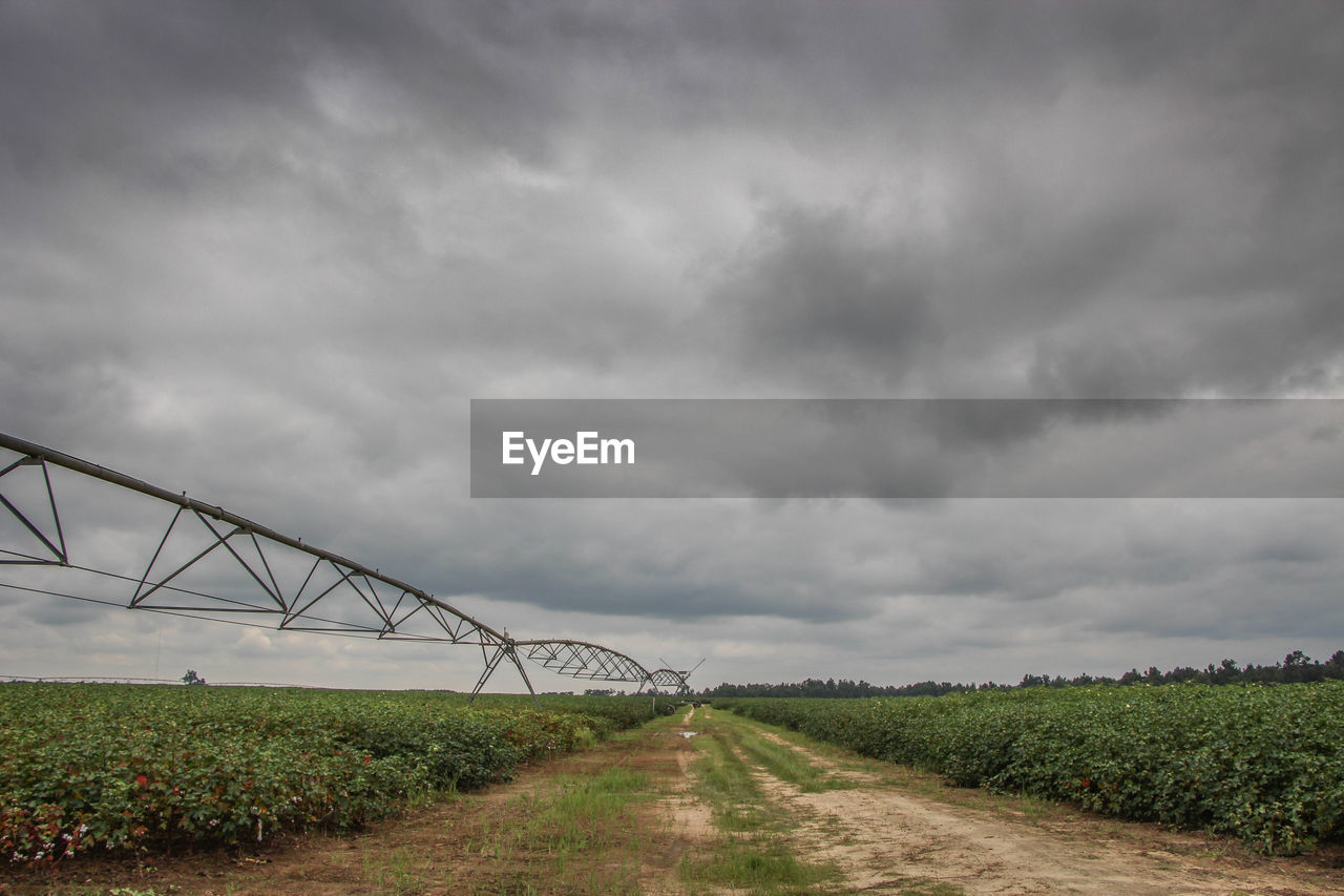 VIEW OF FIELD AGAINST CLOUDY SKY