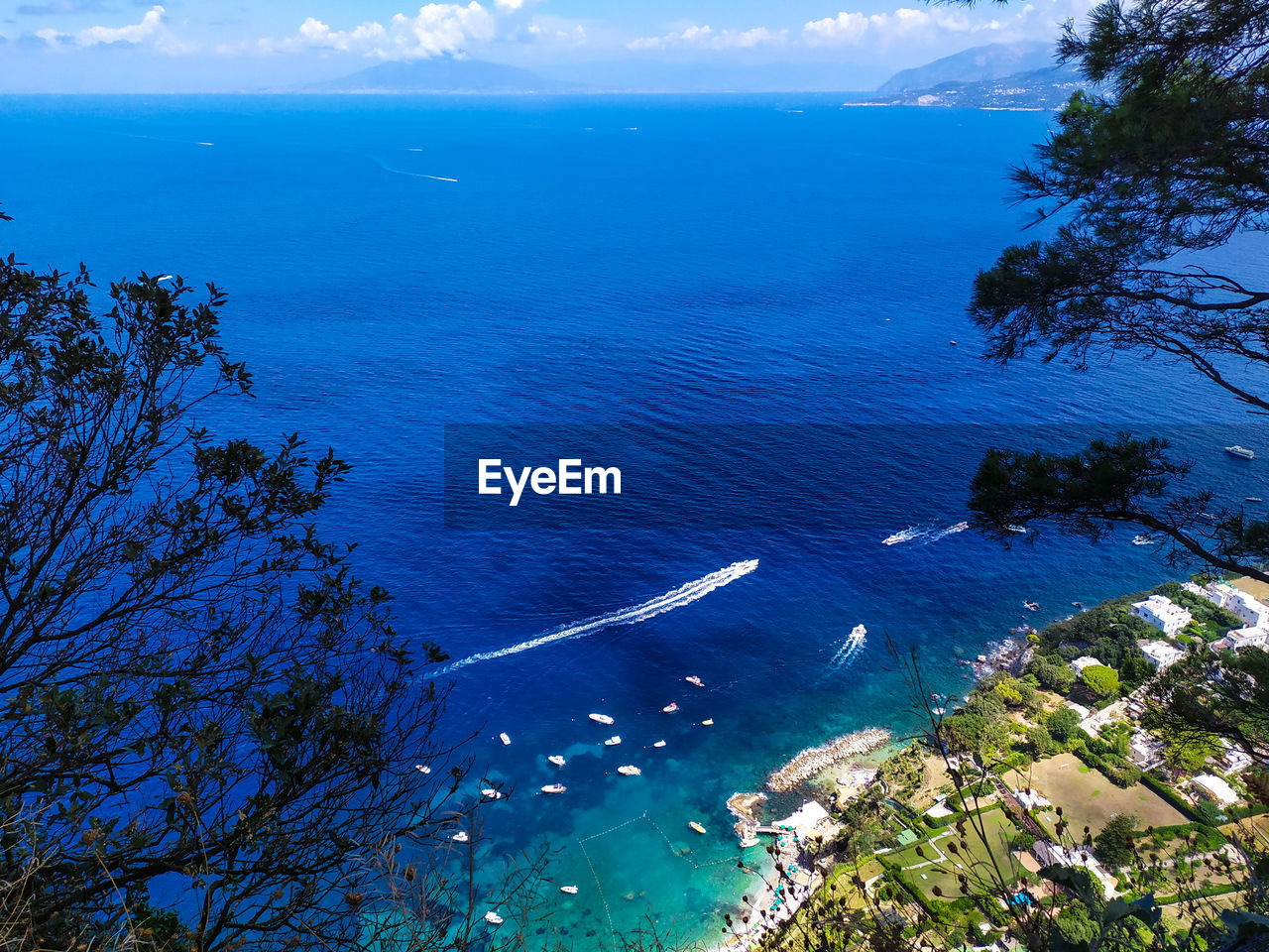 High angle view of sea against sky