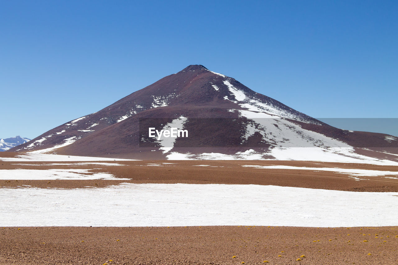 SNOW COVERED MOUNTAIN AGAINST BLUE SKY