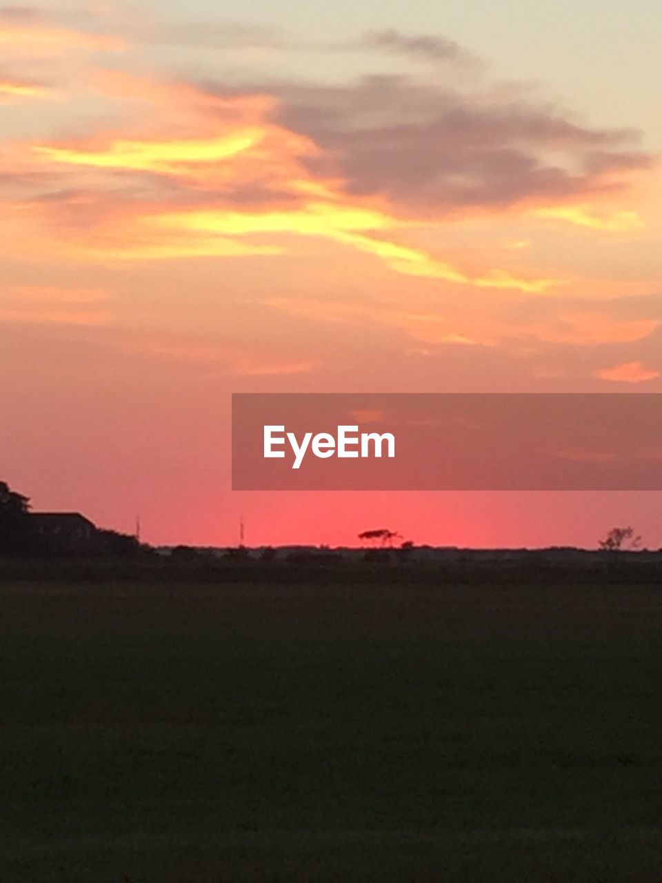 SCENIC VIEW OF FIELD AGAINST SKY DURING SUNSET