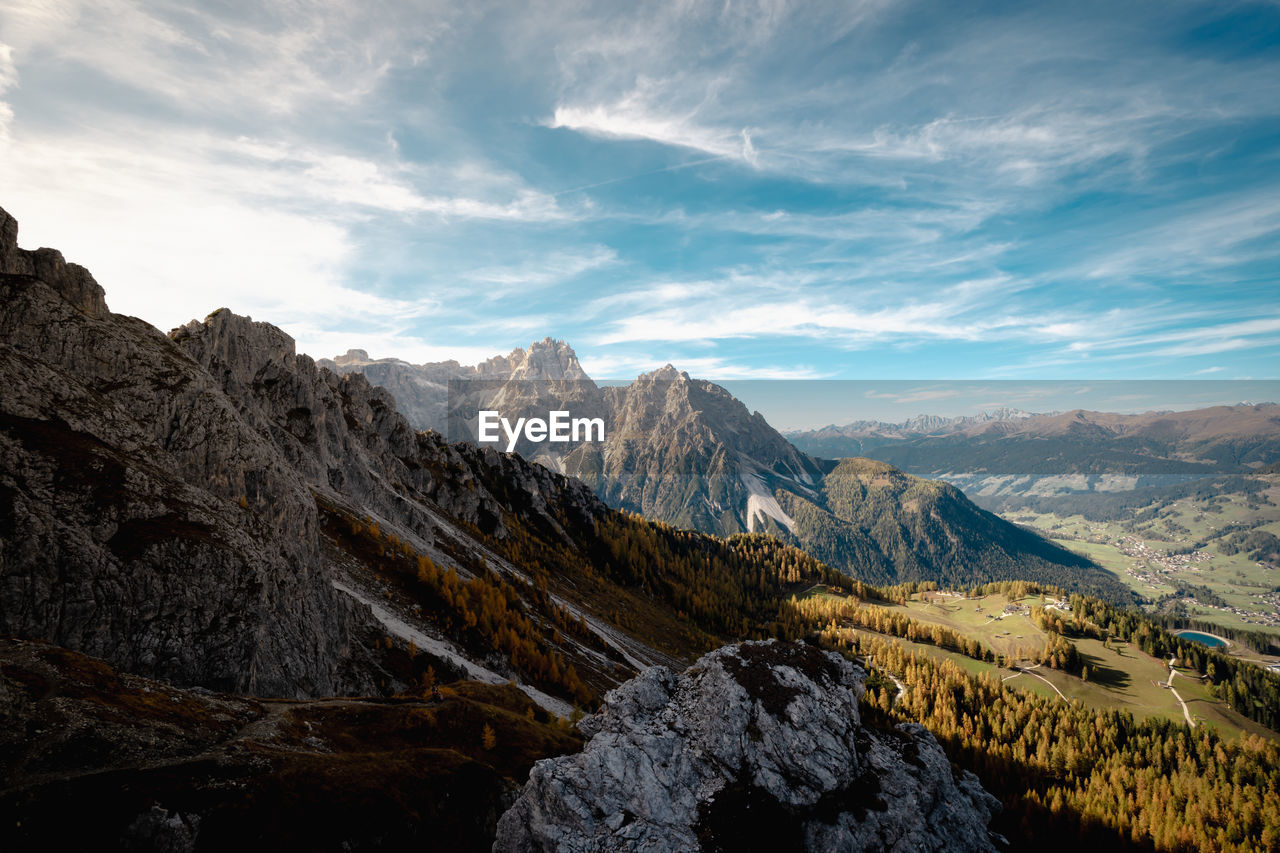 Low angle view of majestic mountain against sky