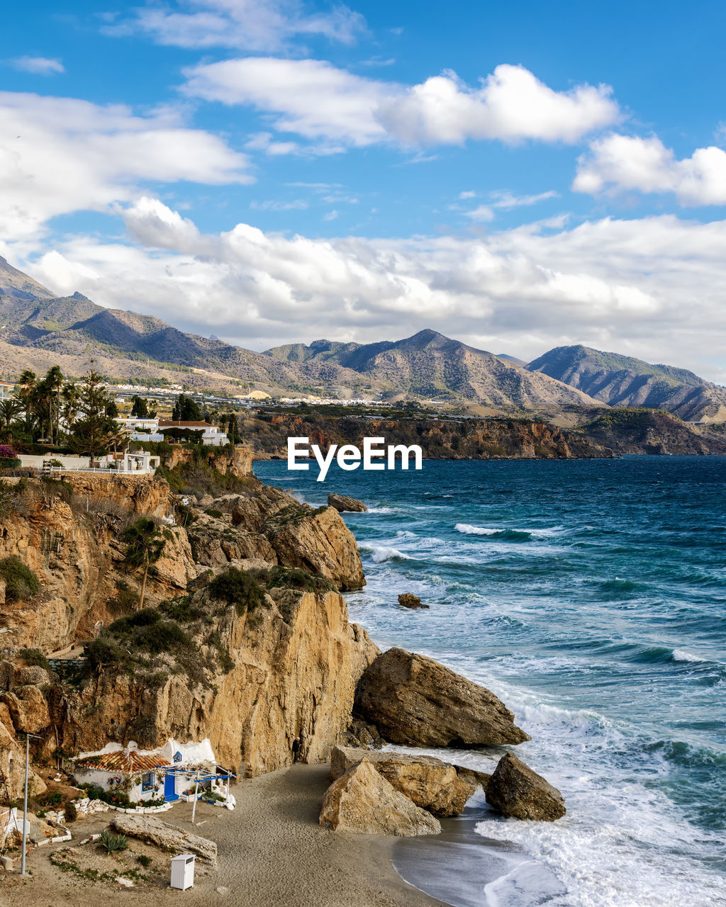 Picturesque white town nerja, malaga, andalusia, spain