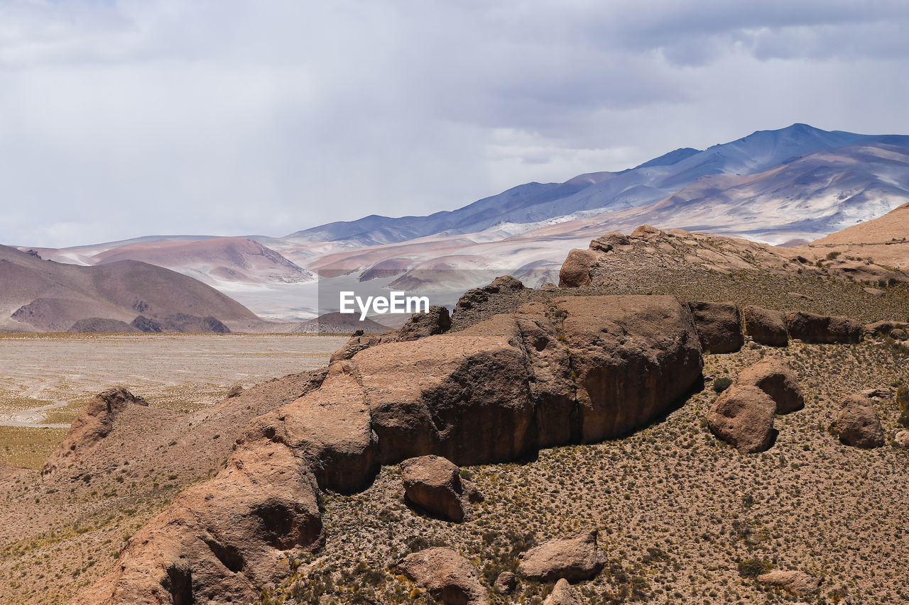 Scenic view of desert against sky